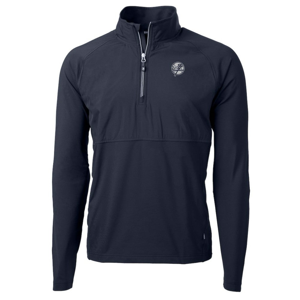 New York Yankees Cutter & Buck Adapt Eco Hybrid Raglan DryTec Quarter-Zip Jacket Sale
