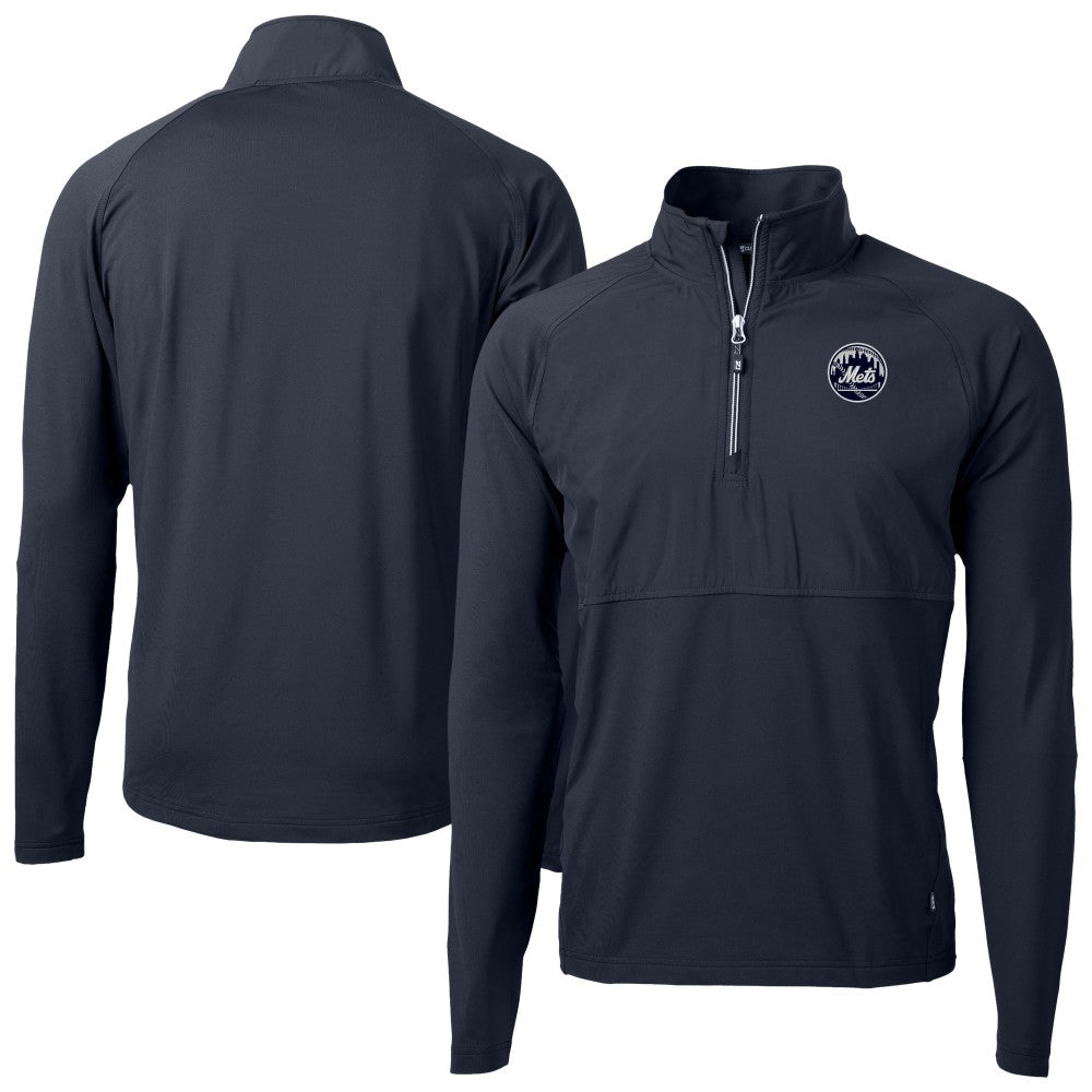 New York Mets Cutter & Buck Adapt Eco Hybrid Raglan DryTec Quarter-Zip Jacket Online