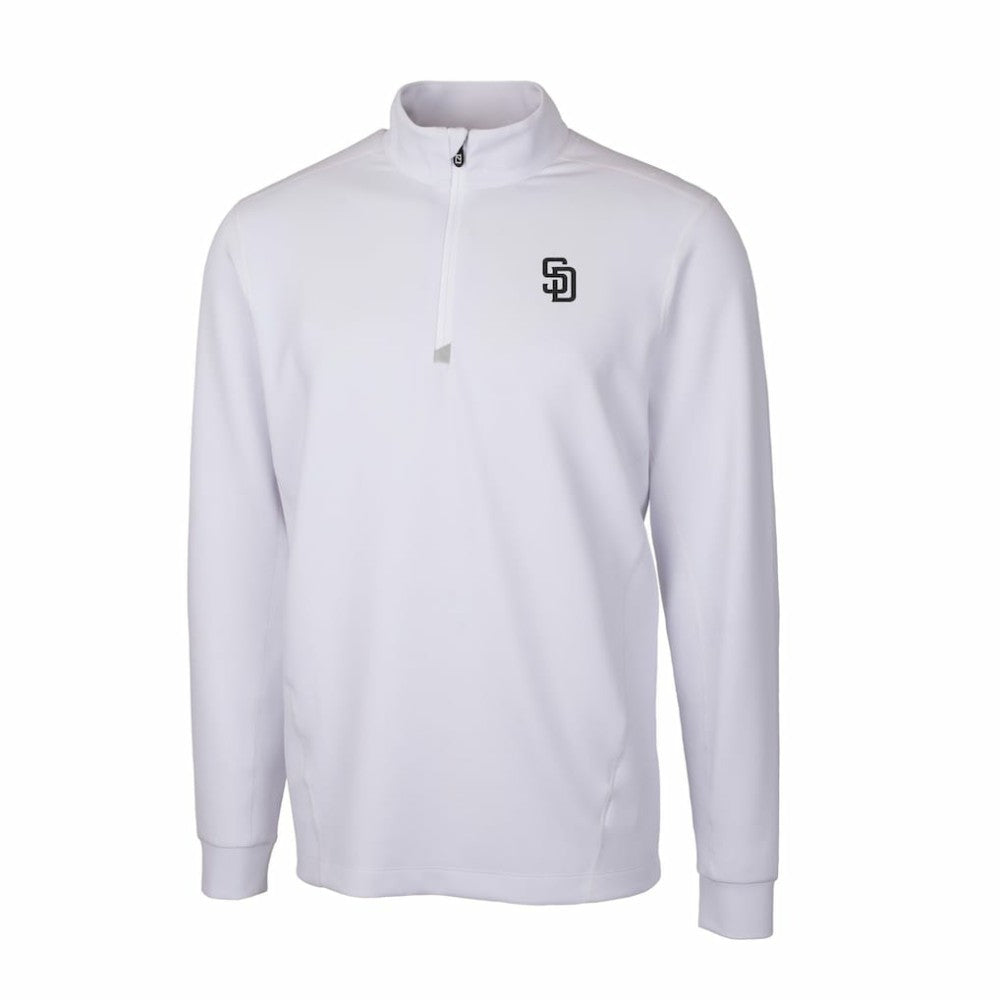 San Diego Padres Cutter & Buck Traverse Eco Tri-Blend DryTec Quarter-Zip Jacket Discount