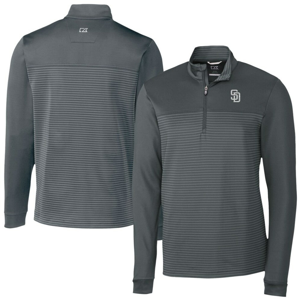 San Diego Padres Cutter & Buck Traverse Eco Stripe Tri-Blend DryTec Quarter-Zip Jacket Near Me