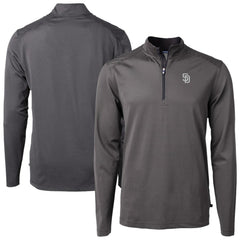 San Diego Padres Cutter & Buck Virtue Eco Pique Micro Stripe Quarter-Zip Jacket Online