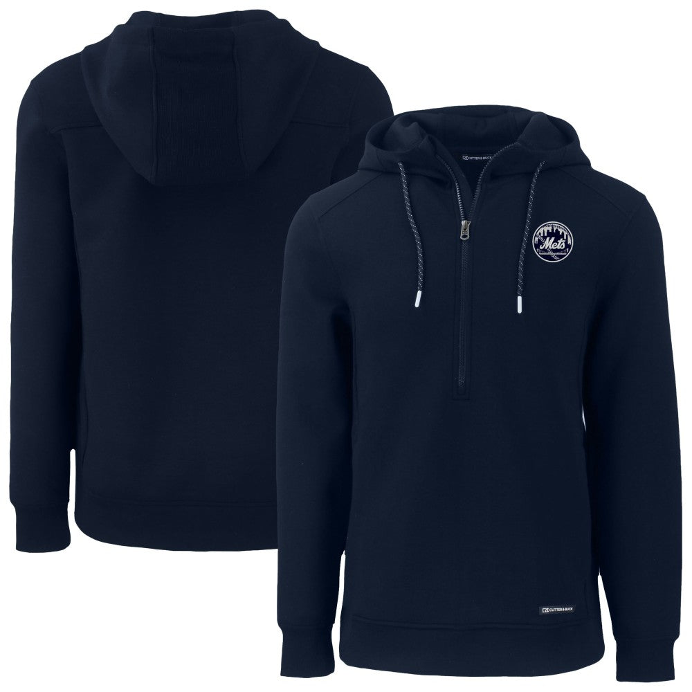 New York Mets Cutter & Buck Roam Eco Recycled Tri-Blend Half-Zip Hoodie Online