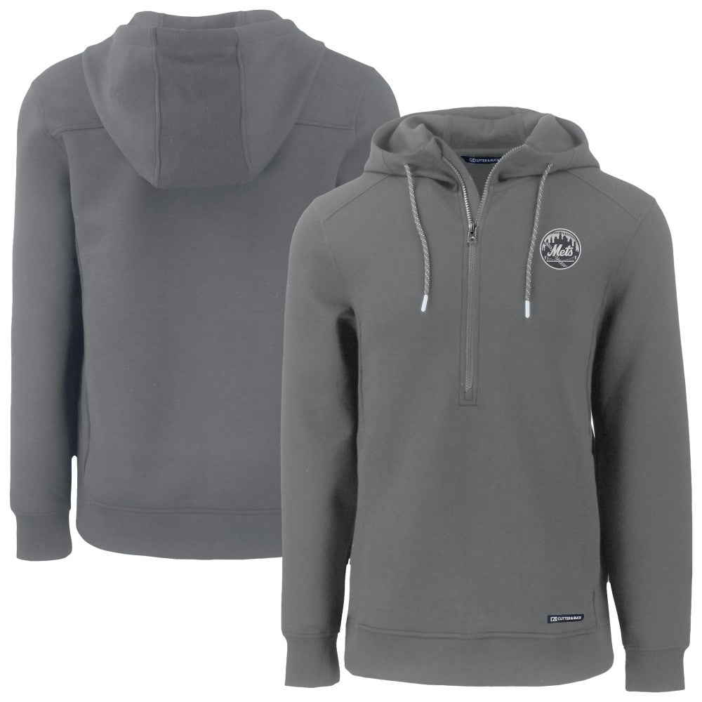 New York Mets Cutter & Buck Roam Eco Recycled Tri-Blend Half-Zip Hoodie Sale