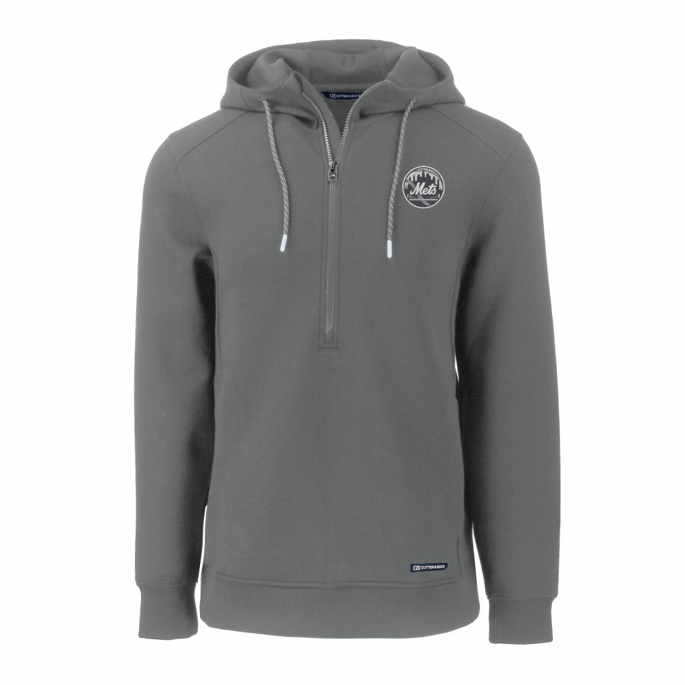 New York Mets Cutter & Buck Roam Eco Recycled Tri-Blend Half-Zip Hoodie Sale