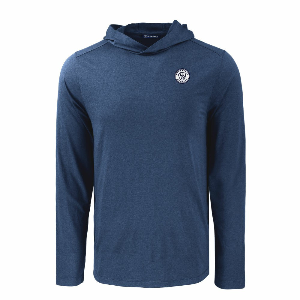 Milwaukee Brewers Cutter & Buck Coastline Epic Comfort Eco Recycled Hoodie T-Shirt Near Me