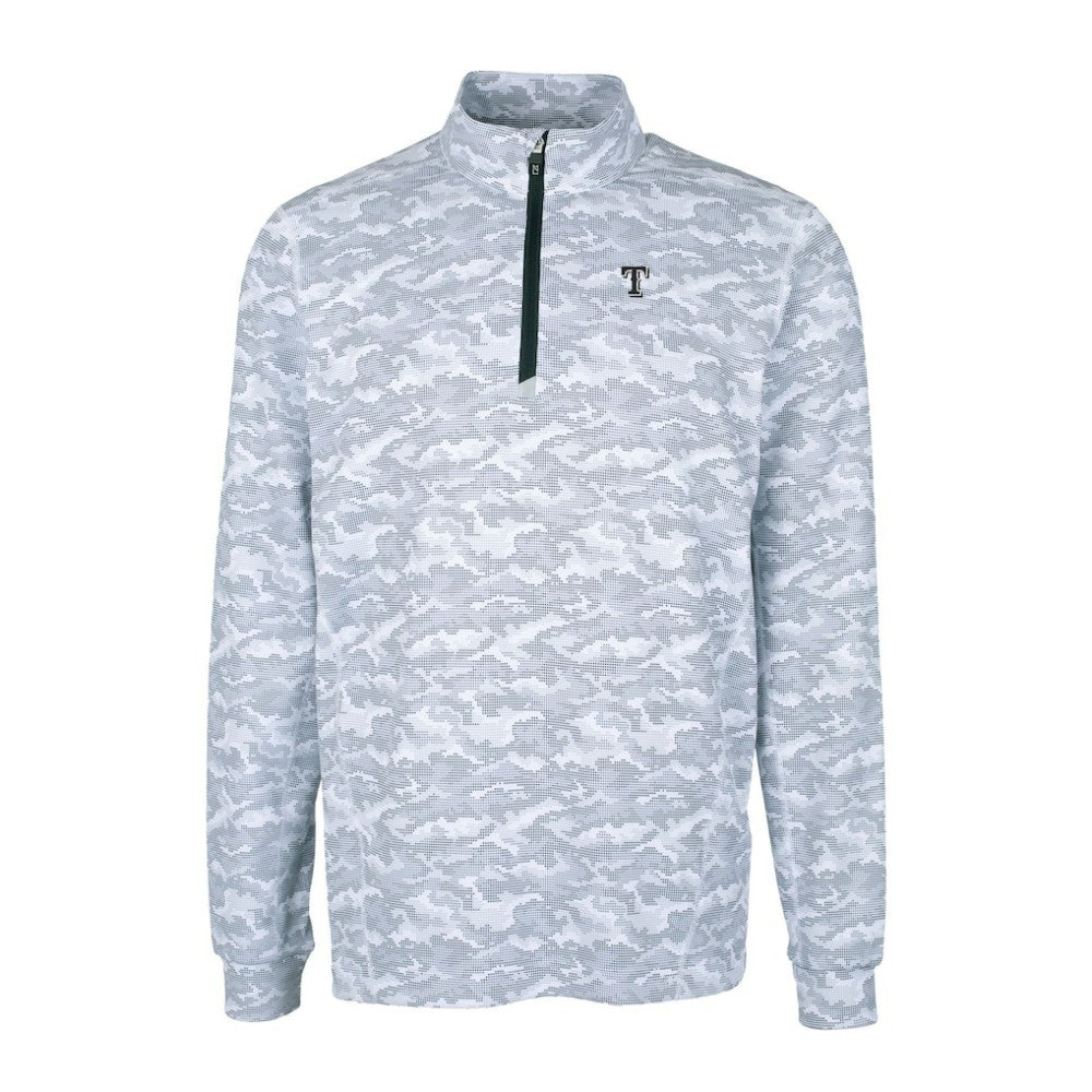 Texas Rangers Cutter & Buck Traverse Eco Camo Tri-Blend DryTec Quarter-Zip Top Outlet