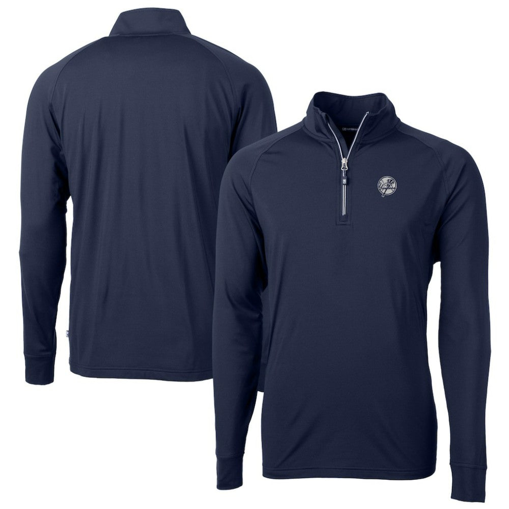 New York Yankees Cutter & Buck Big & Tall Adapt Eco DryTec Raglan Quarter-Zip Jacket Sale