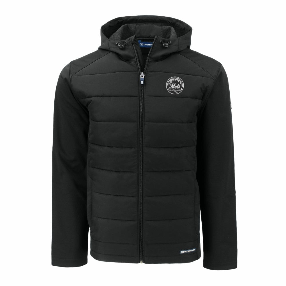 New York Mets Cutter & Buck Big & Tall Evoke Hybrid Eco Softshell Recycled Full-Zip Hooded PrimaLoft Jacket Near Me