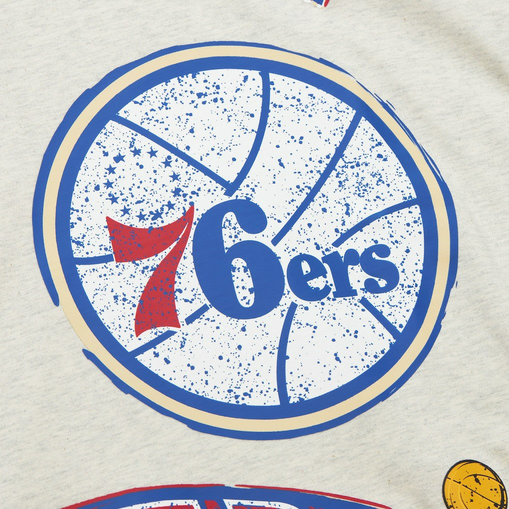 Mitchell & Ness Philadelphia 76ers Hardwood Classics Legacy Defined Retro Championship T-Shirt Oatmeal