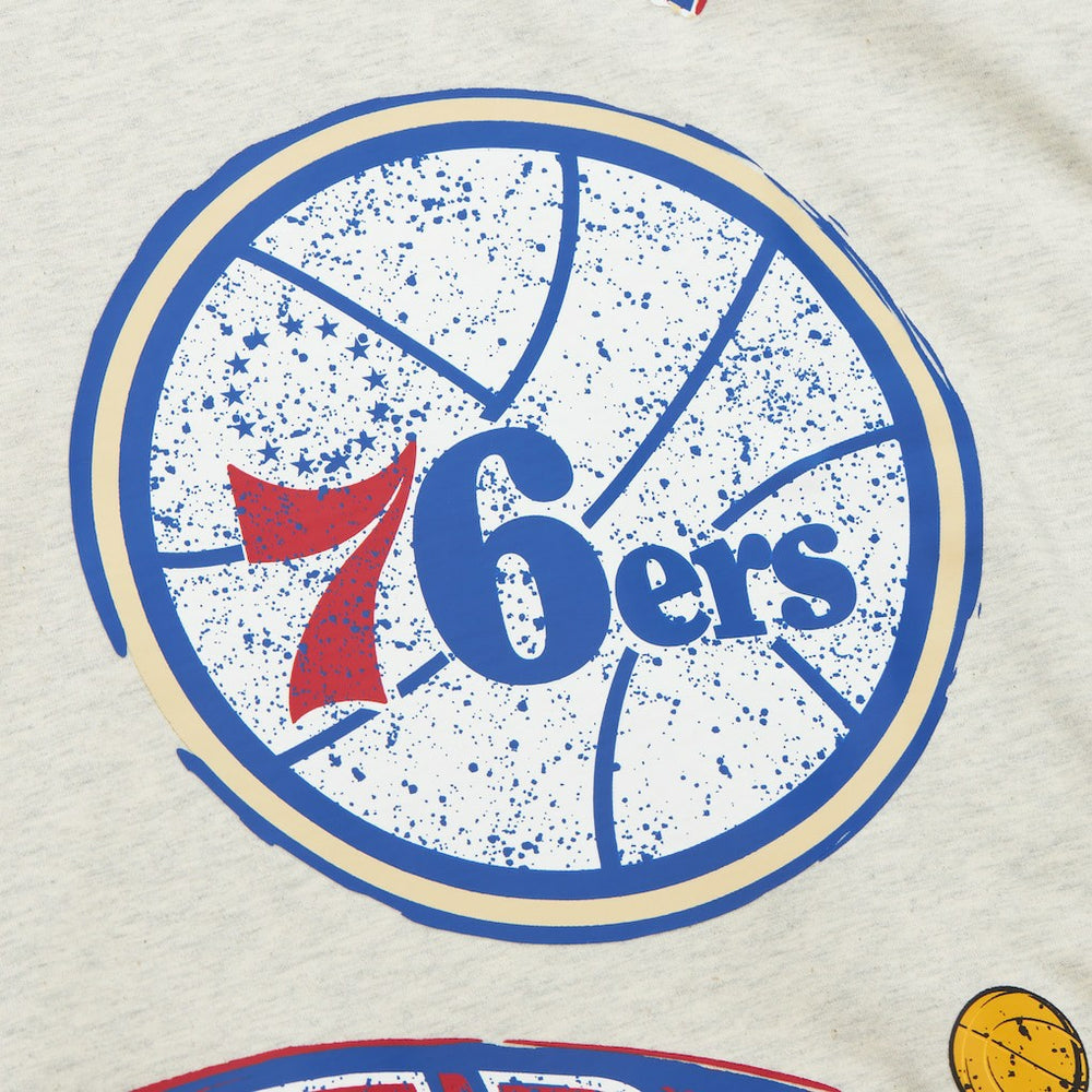 Mitchell & Ness Philadelphia 76ers Hardwood Classics Legacy Defined Retro Championship T-Shirt Oatmeal