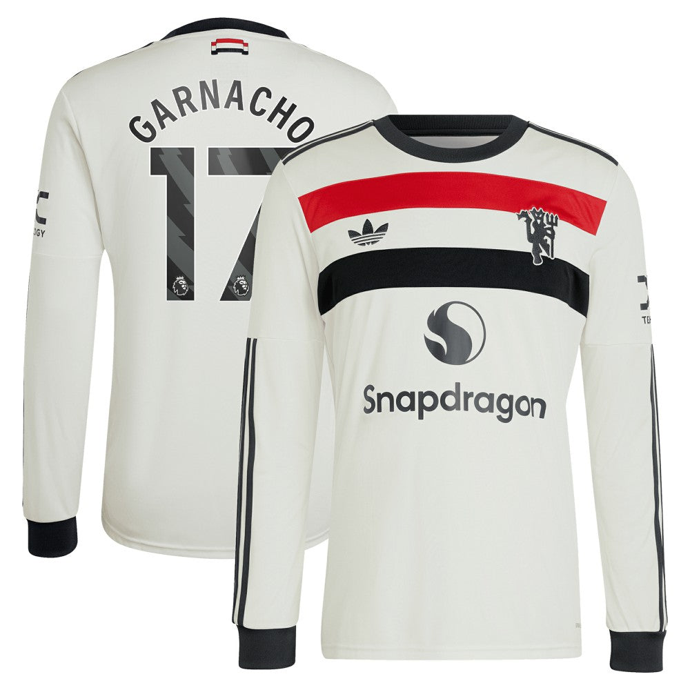 Adidas - Alejandro Garnacho Manchester United Originals 2024/25 Third Replica Long Sleeve Jersey - Cream
