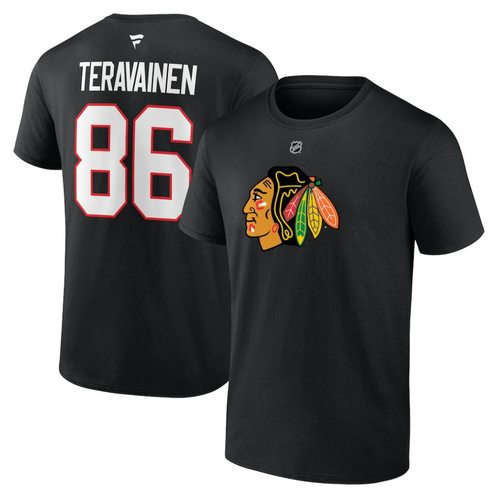 Teuvo Teravainen Chicago Blackhawks Fanatics Authentic Stack Name & Number T-Shirt - Black | Fanatics sale