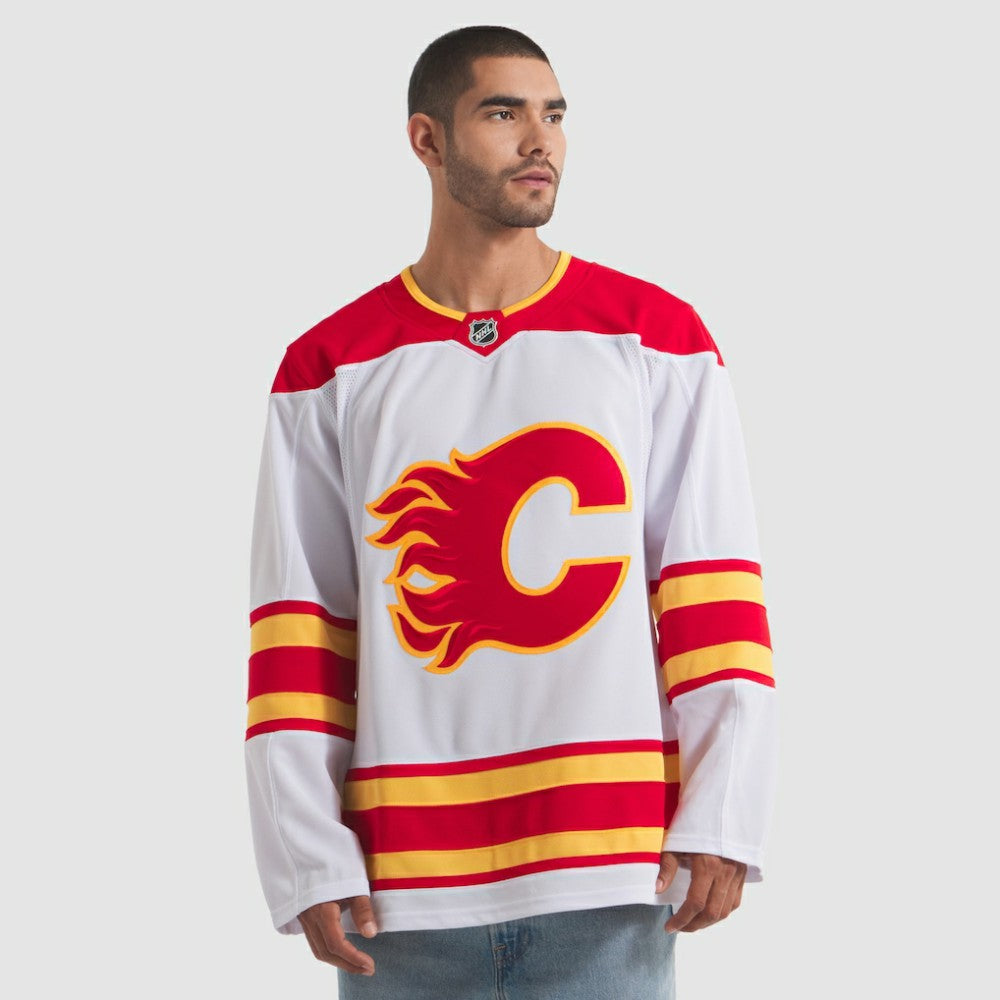 Calgary Flames Fanatics Away Premium Jersey - White | Fanatics Lifestyle