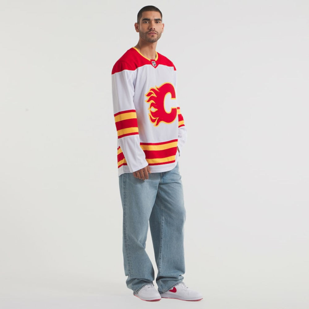 Calgary Flames Fanatics Away Premium Jersey - White | Fanatics Lifestyle