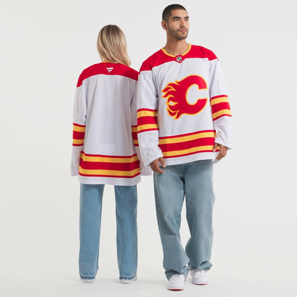 Calgary Flames Fanatics Away Premium Jersey - White | Fanatics Lifestyle