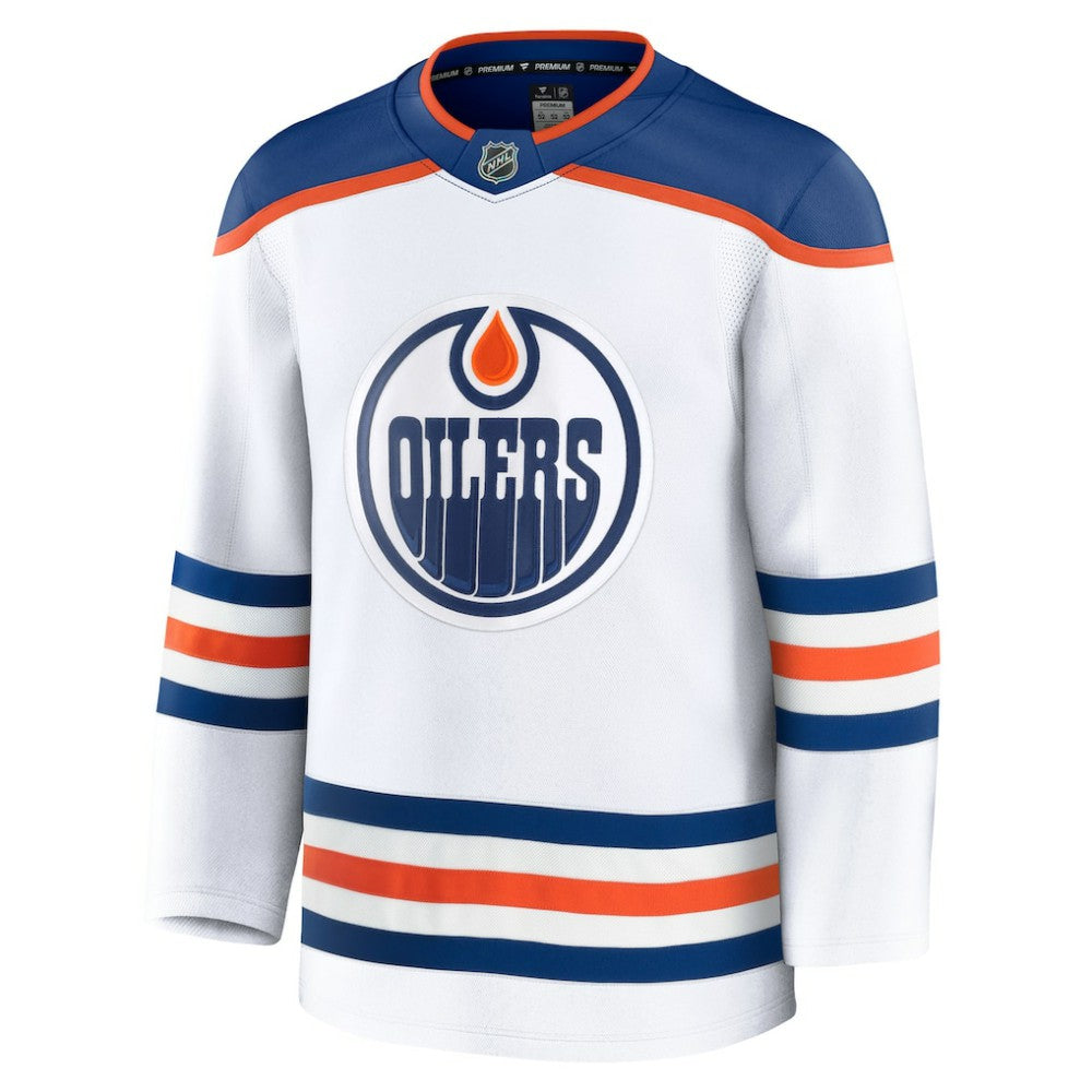 Edmonton Oilers Fanatics Away Premium Jersey - White | Fanatics Lifestyle