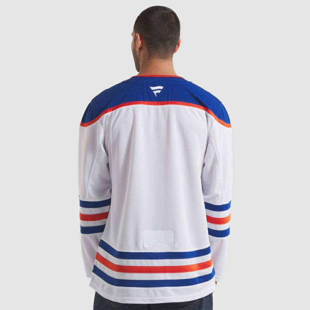Edmonton Oilers Fanatics Away Premium Jersey - White | Fanatics Lifestyle