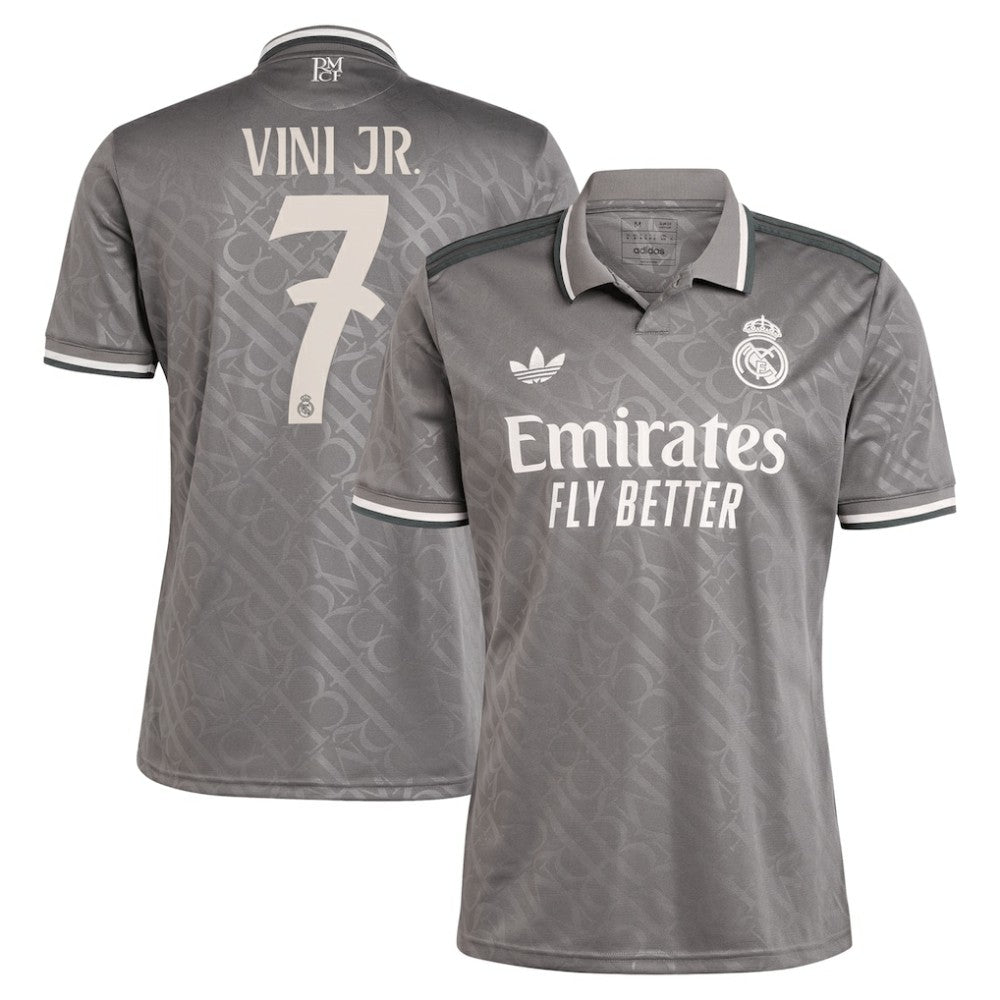 Adidas - Vini Jr. Real Madrid Originals 2024/25 Third Replica Player Jersey - Charcoal