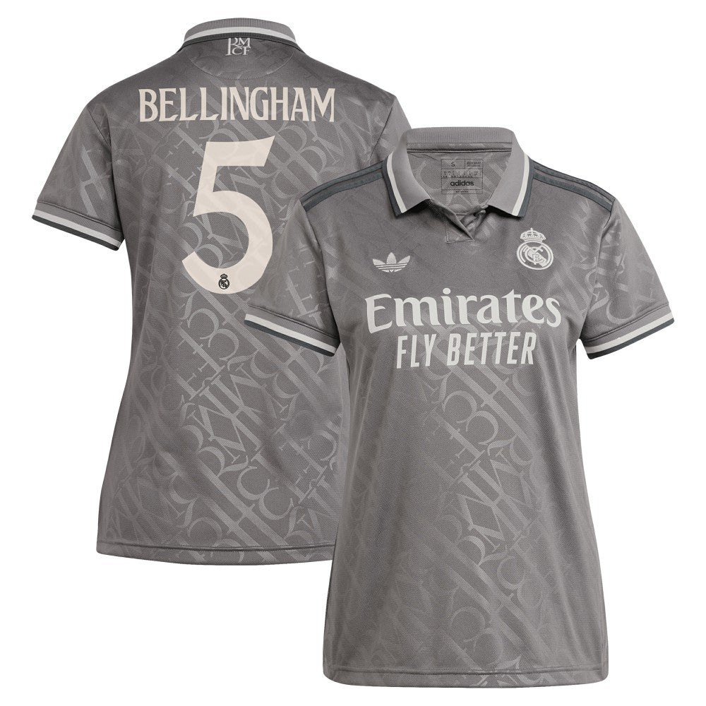 Adidas - Jude Bellingham Real Madrid Originals Women's 2024/25 Third Replica Player Jersey - Charcoal