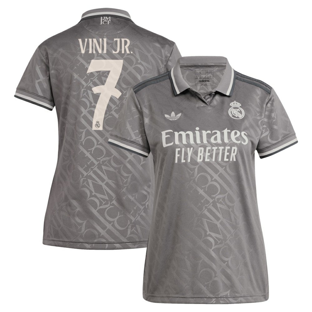Adidas - Vini Jr. Real Madrid Originals Women's 2024/25 Third Replica Player Jersey - Charcoal