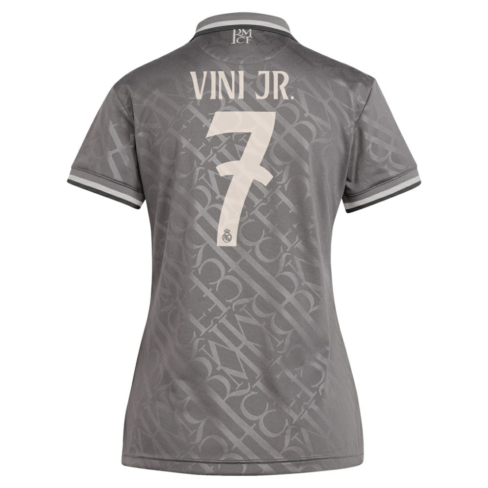 Adidas - Vini Jr. Real Madrid Originals Women's 2024/25 Third Replica Player Jersey - Charcoal