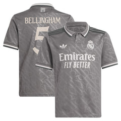 Adidas - Jude Bellingham Real Madrid Originals Youth 2024/25 Third Replica Player Jersey - Charcoal