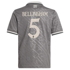 Adidas - Jude Bellingham Real Madrid Originals Youth 2024/25 Third Replica Player Jersey - Charcoal