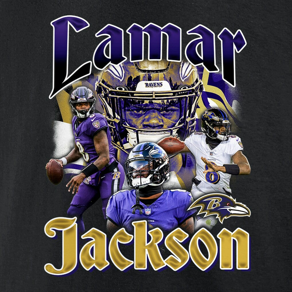 Lamar Jackson Baltimore Ravens Notorious Player Graphic T-Shirt - Black - Fanatics