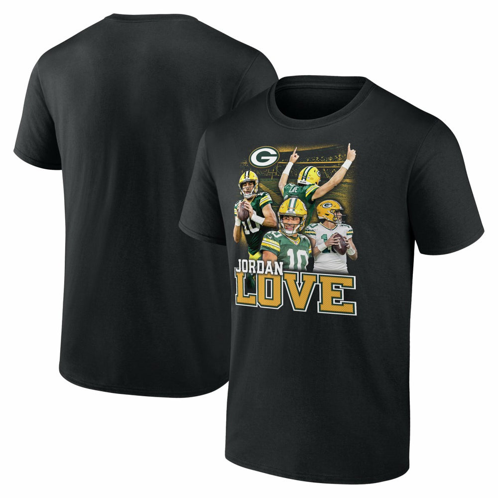 Jordan Love Green Bay Packers Notorious Player Graphic T-Shirt - Black - Fanatics