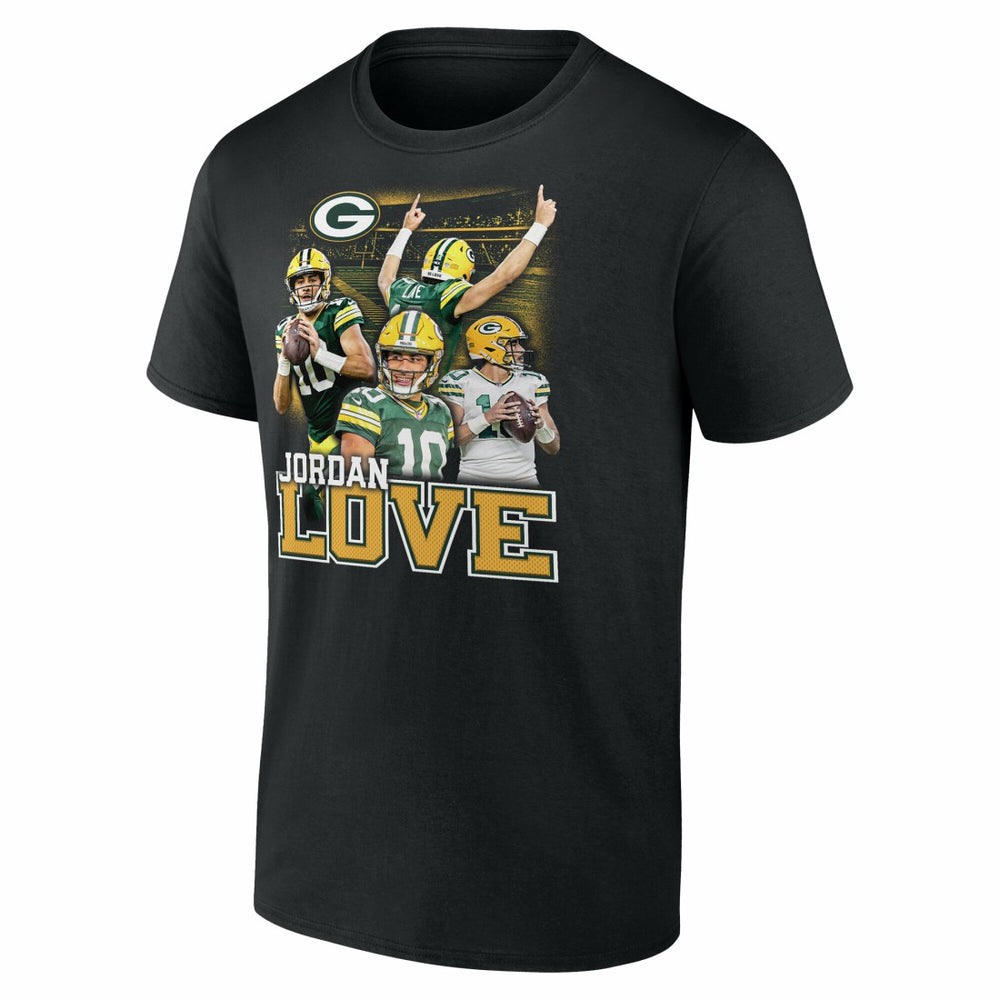 Jordan Love Green Bay Packers Notorious Player Graphic T-Shirt - Black - Fanatics