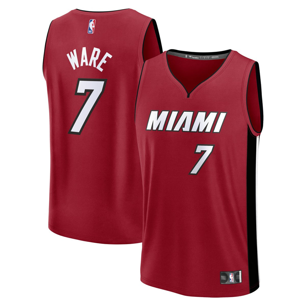 Fanatics Kel'el Ware Miami Heat Youth Fast Break Player Jersey Statement Edition Red