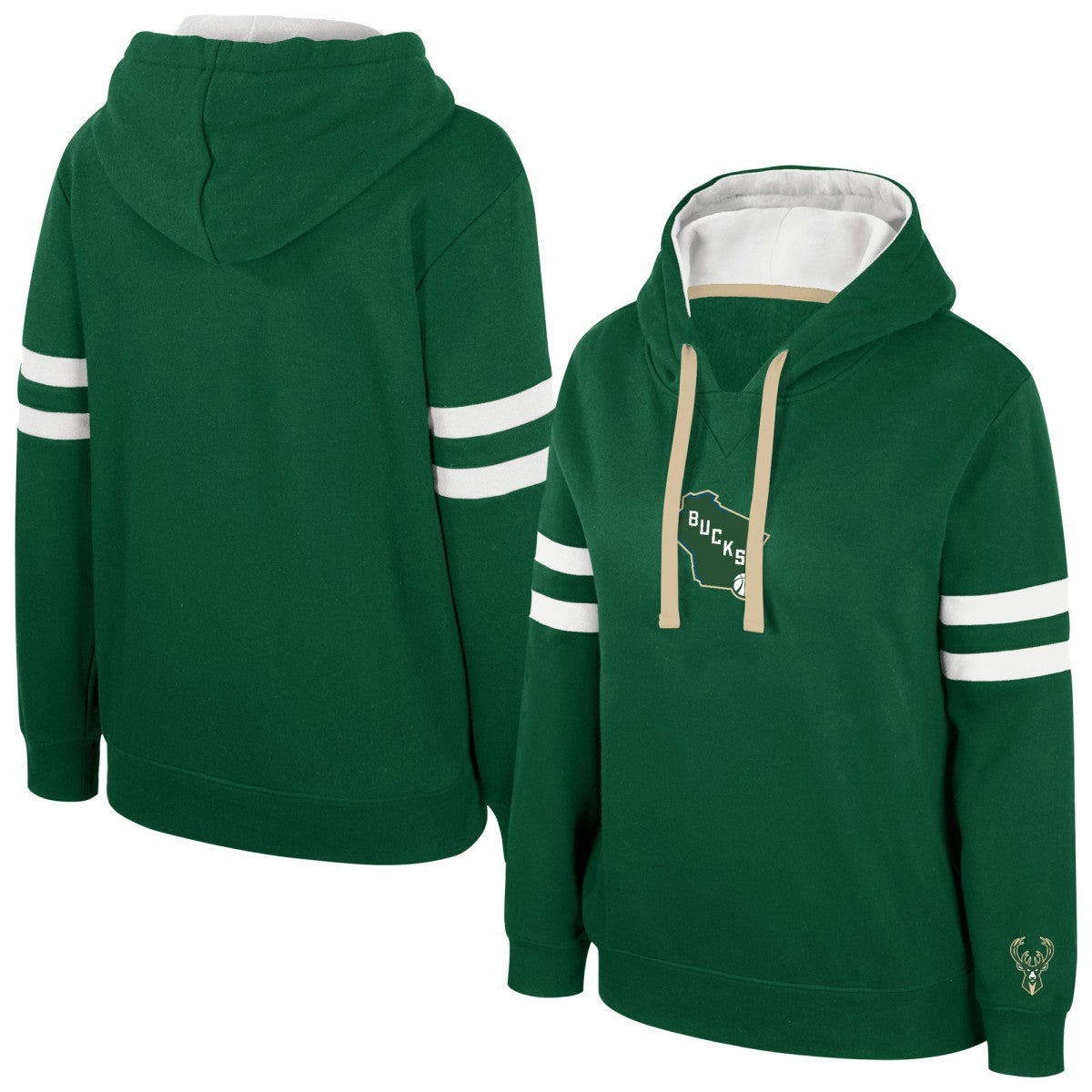 Milwaukee Bucks Stadium Essentials Women's Road Game Pullover Hoodie Hunter Green