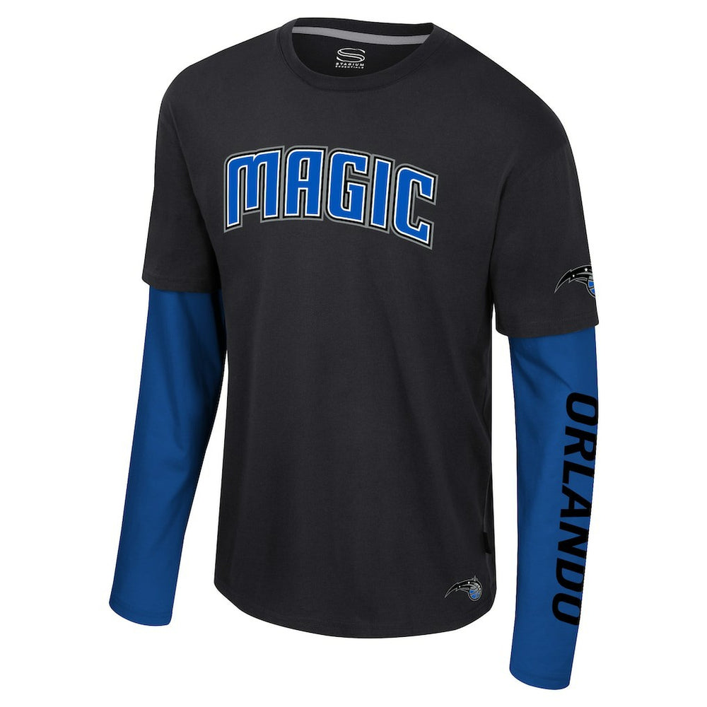 Orlando Magic Stadium Essentials Unisex Spectator 2fer Long Sleeve T-Shirt Black
