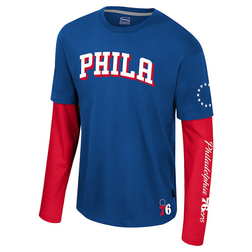 Philadelphia 76ers Stadium Essentials Unisex Spectator 2fer Long Sleeve T-Shirt Royal