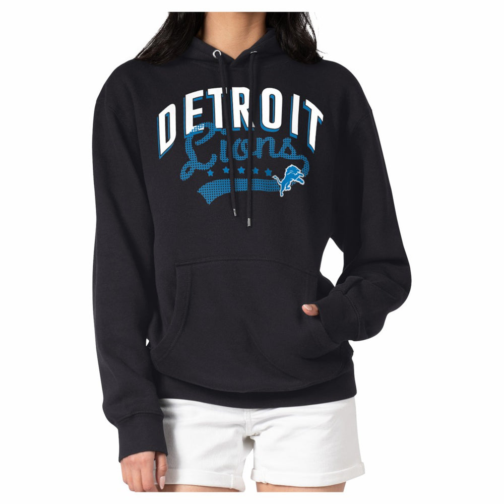 Detroit Lions G-III 4Her by Carl Banks Women's Filigree Fleece Tri-Blend Pullover Hoodie - Black - NFL