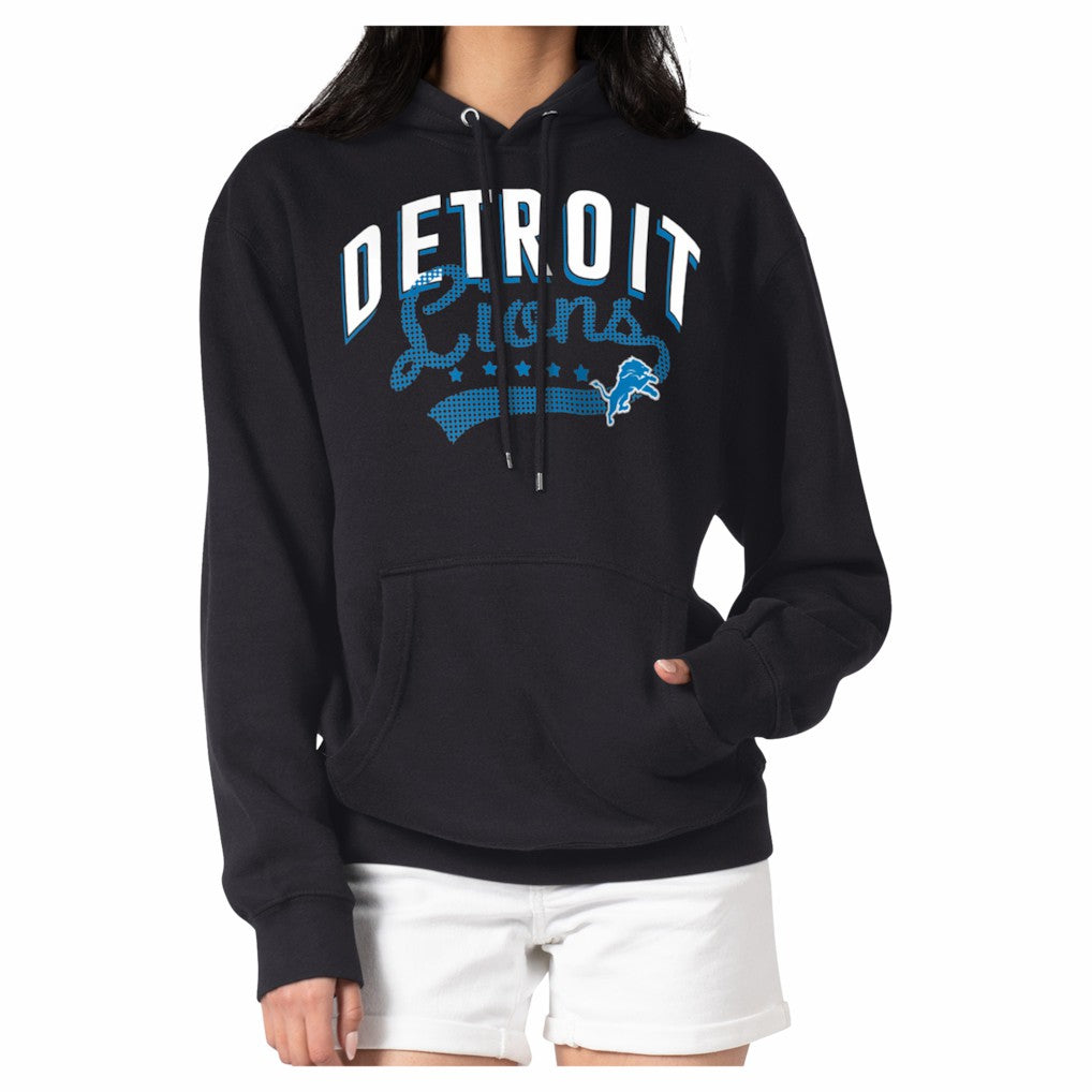 Detroit Lions G-III 4Her by Carl Banks Women's Filigree Fleece Tri-Blend Pullover Hoodie - Black - NFL