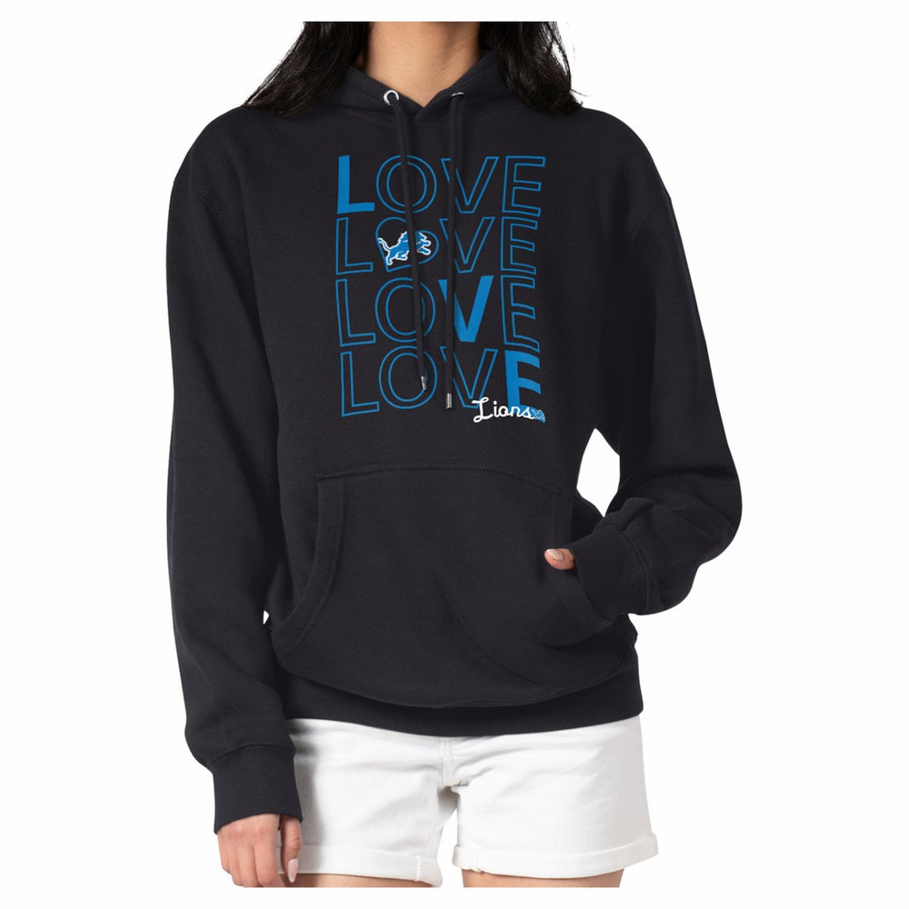 Detroit Lions G-III 4Her by Carl Banks Women's Love Team Fleece Tri-Blend Pullover Hoodie - Black - NFL