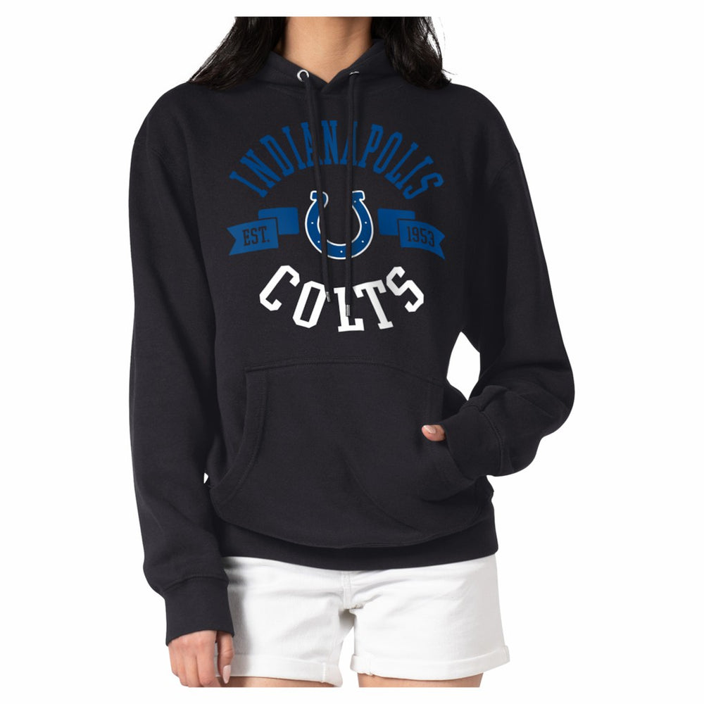 Indianapolis Colts G-III 4Her by Carl Banks Women's Round Team Logo Fleece Tri-Blend Pullover Hoodie - Black - NFL