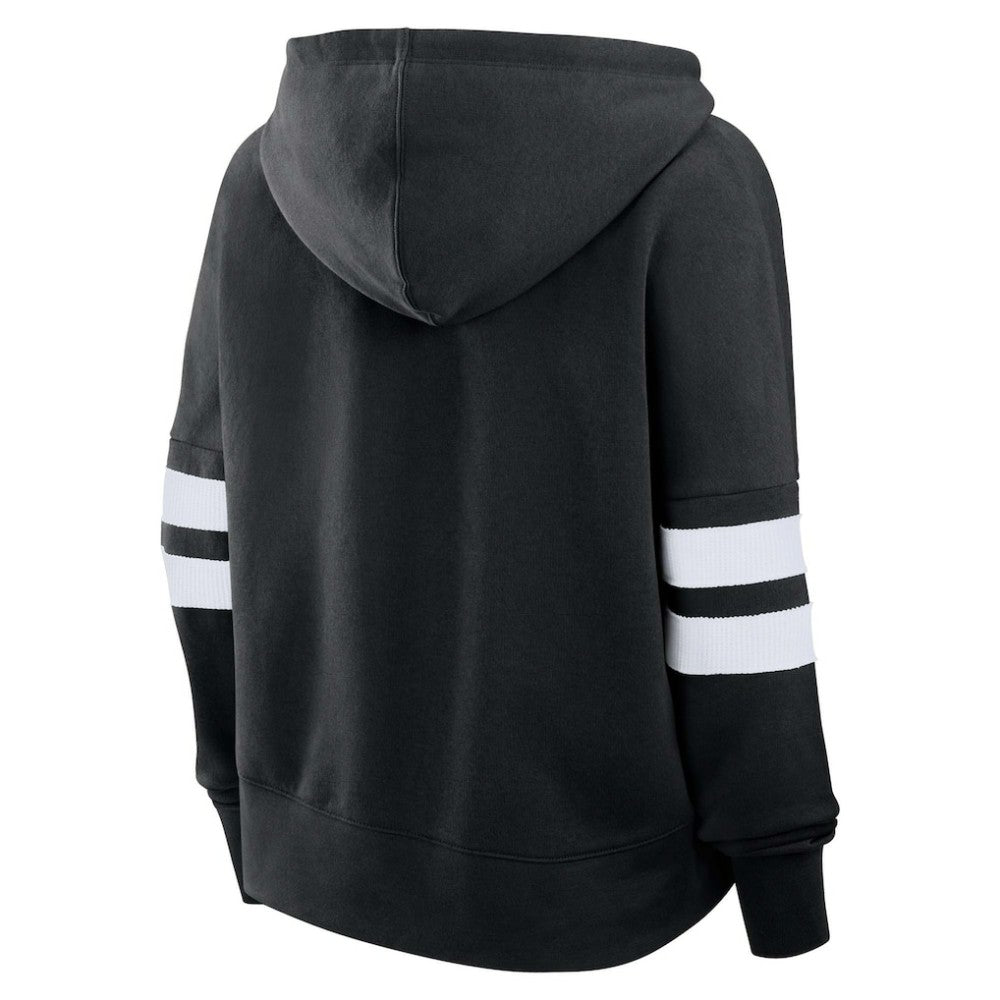 Utah Mammoth Fanatics Women's Oversized Seize V-Neck Pullover Hoodie - Black | Fanatics Clearance