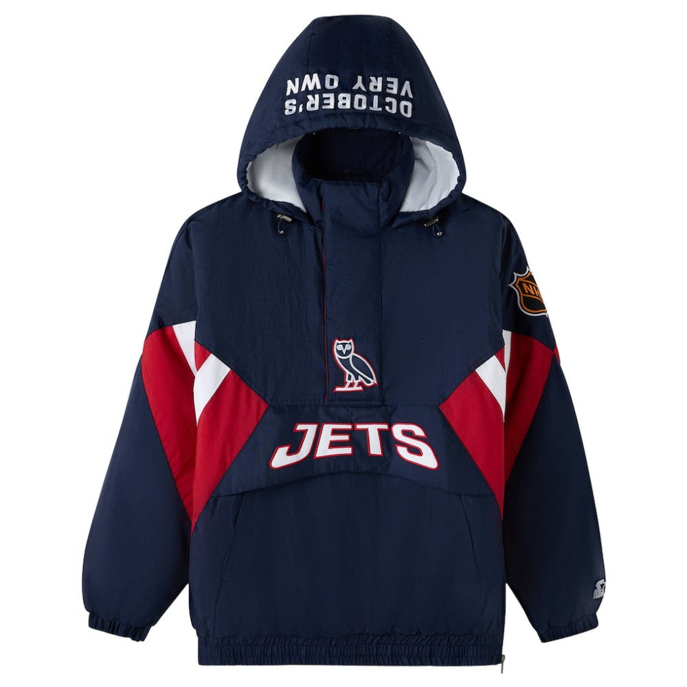 Winnipeg Jets OVO x Starter Half-Zip Hooded Jacket - Navy | NHL sale