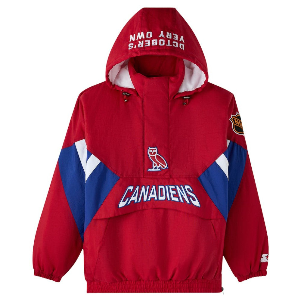 Montreal Canadiens OVO x Starter Half-Zip Hooded Jacket - Red | NHL sale