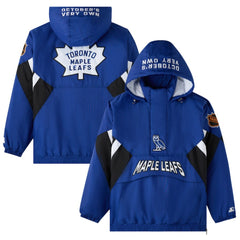 Toronto Maple Leafs OVO x Starter Half-Zip Hooded Jacket - Blue | NHL on sale