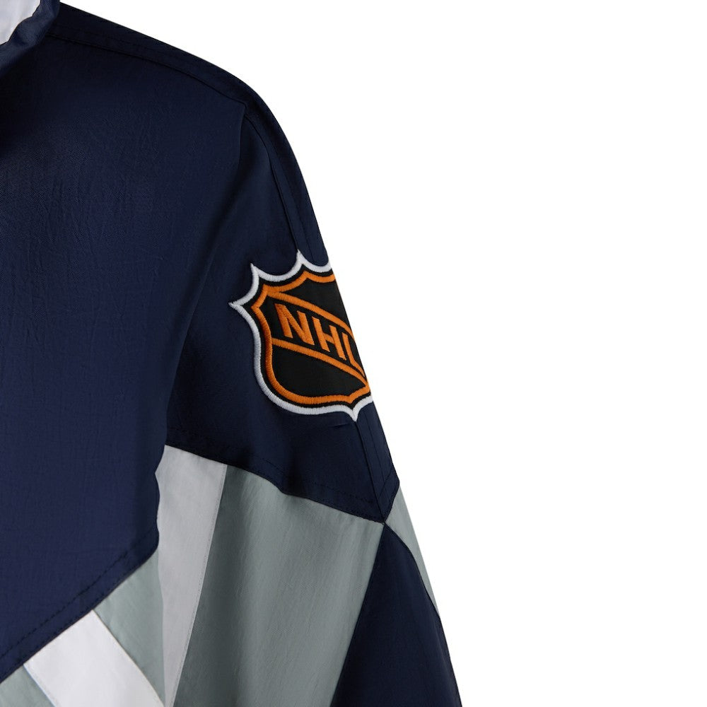 Vancouver Canucks OVO x Starter Half-Zip Hooded Jacket - Blue | NHL Lifestyle