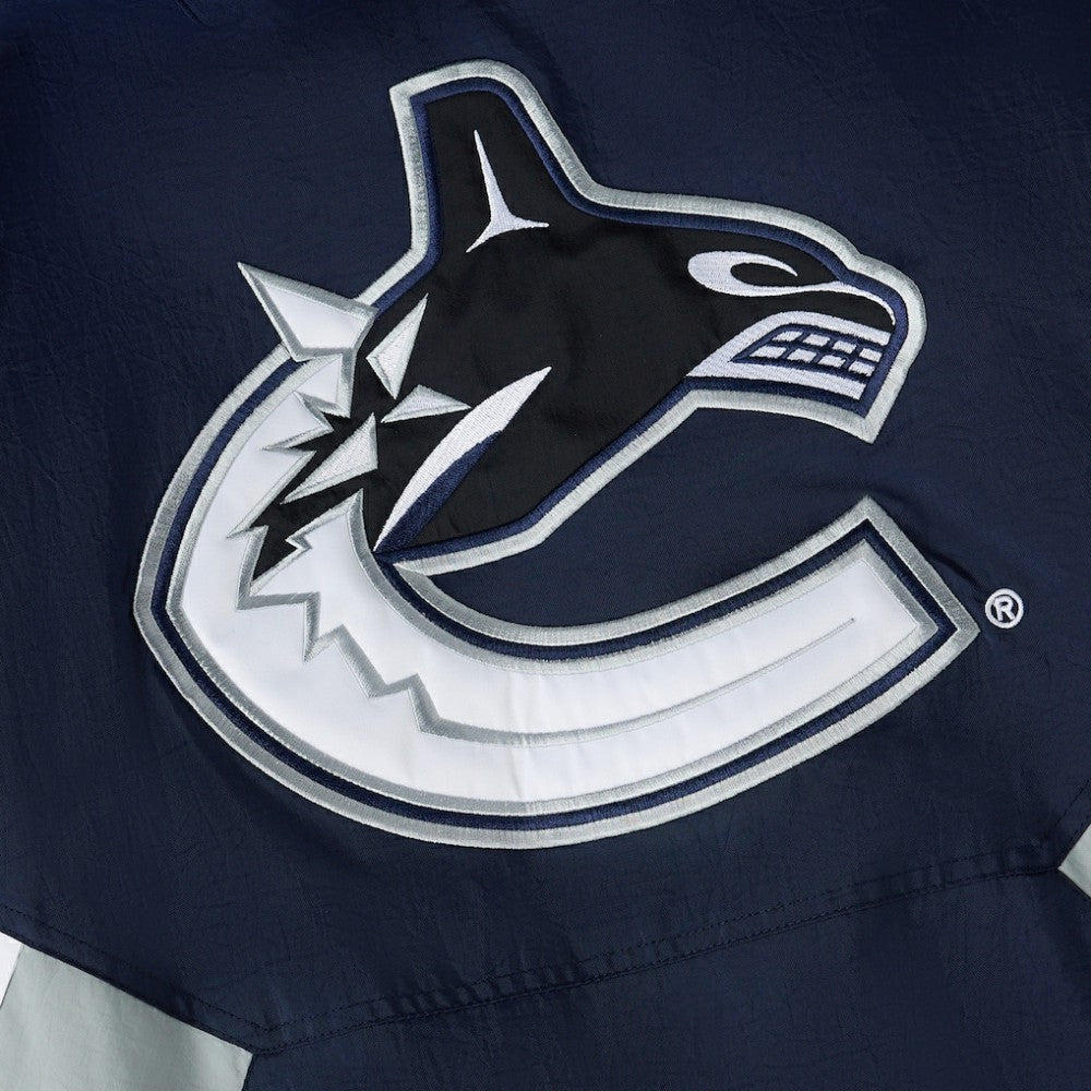 Vancouver Canucks OVO x Starter Half-Zip Hooded Jacket - Blue | NHL Lifestyle