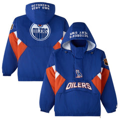 Edmonton Oilers OVO x Starter Half-Zip Hooded Jacket - Royal | NHL discount