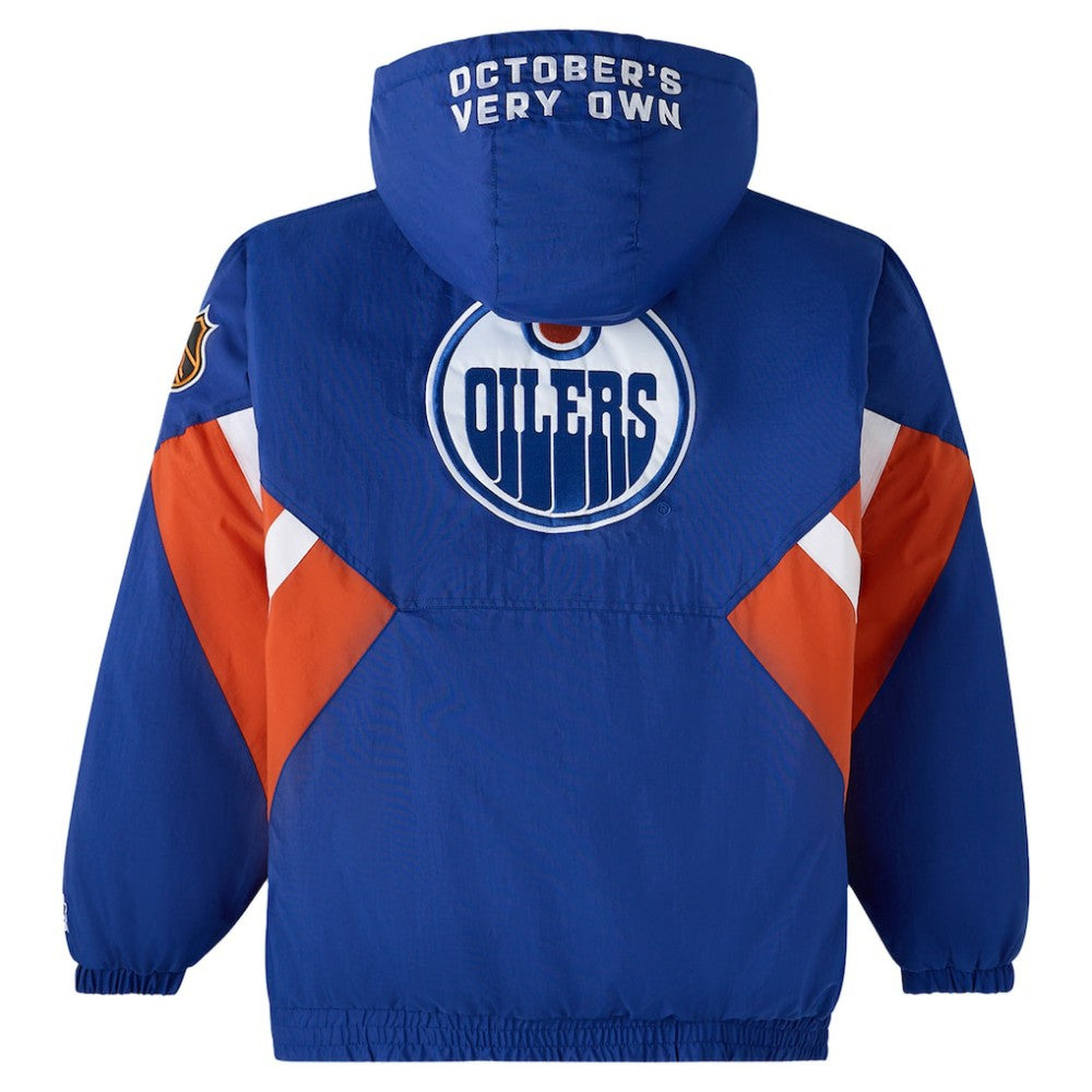Edmonton Oilers OVO x Starter Half-Zip Hooded Jacket - Royal | NHL discount