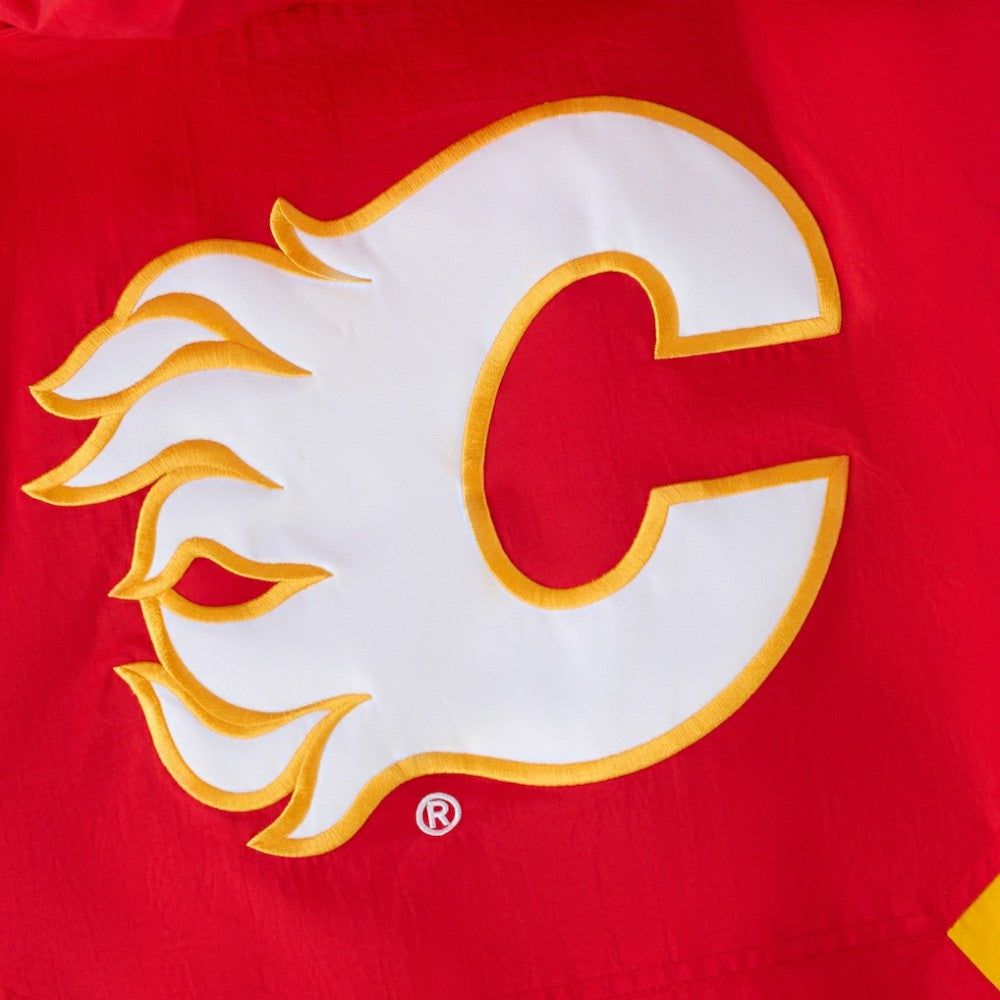 Calgary Flames OVO x Starter Half-Zip Hooded Jacket - Red | NHL Clearance