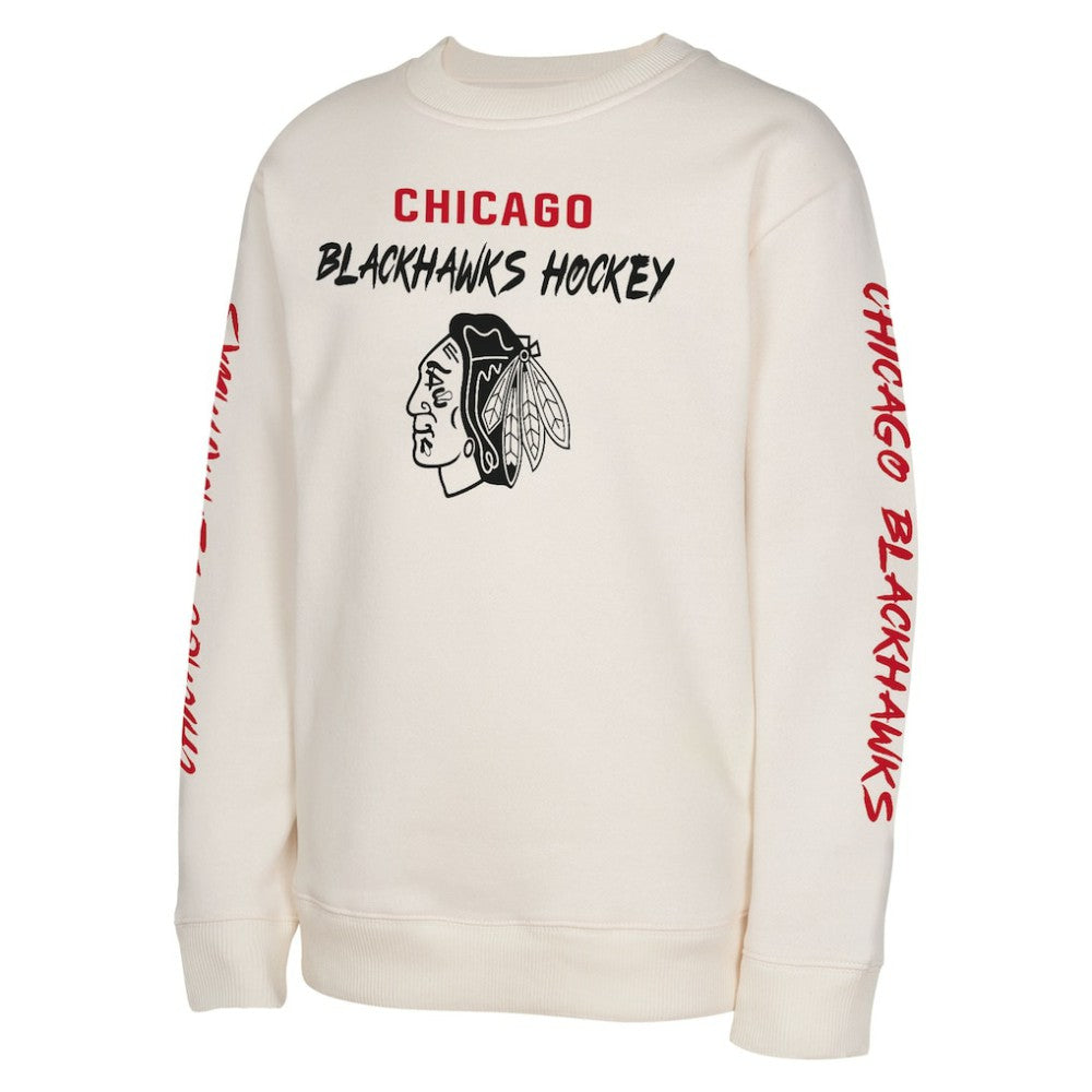 Chicago Blackhawks Youth Star Power Pullover Sweatshirt - Cream | NHL sale