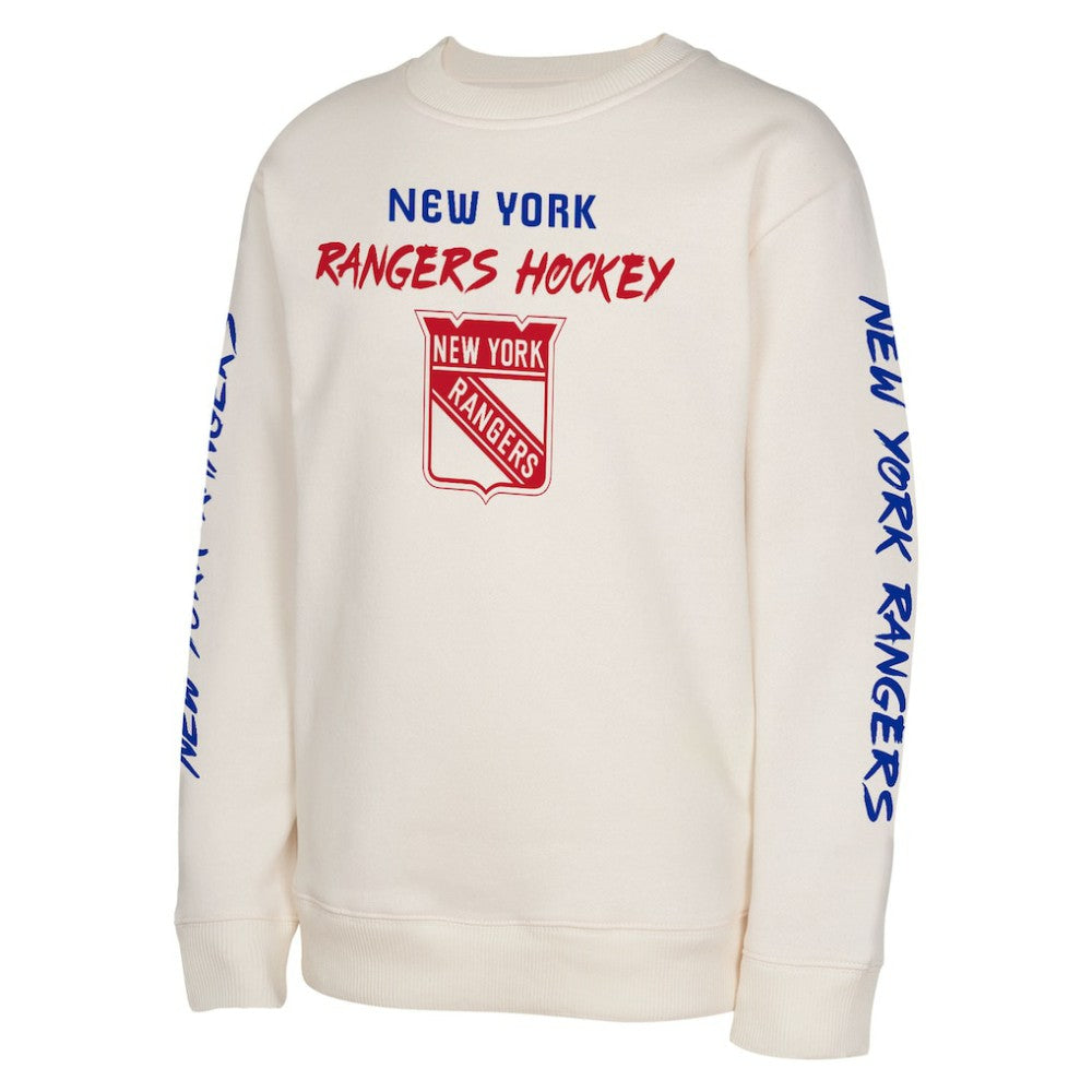New York Rangers Youth Star Power Pullover Sweatshirt - Cream | NHL discount