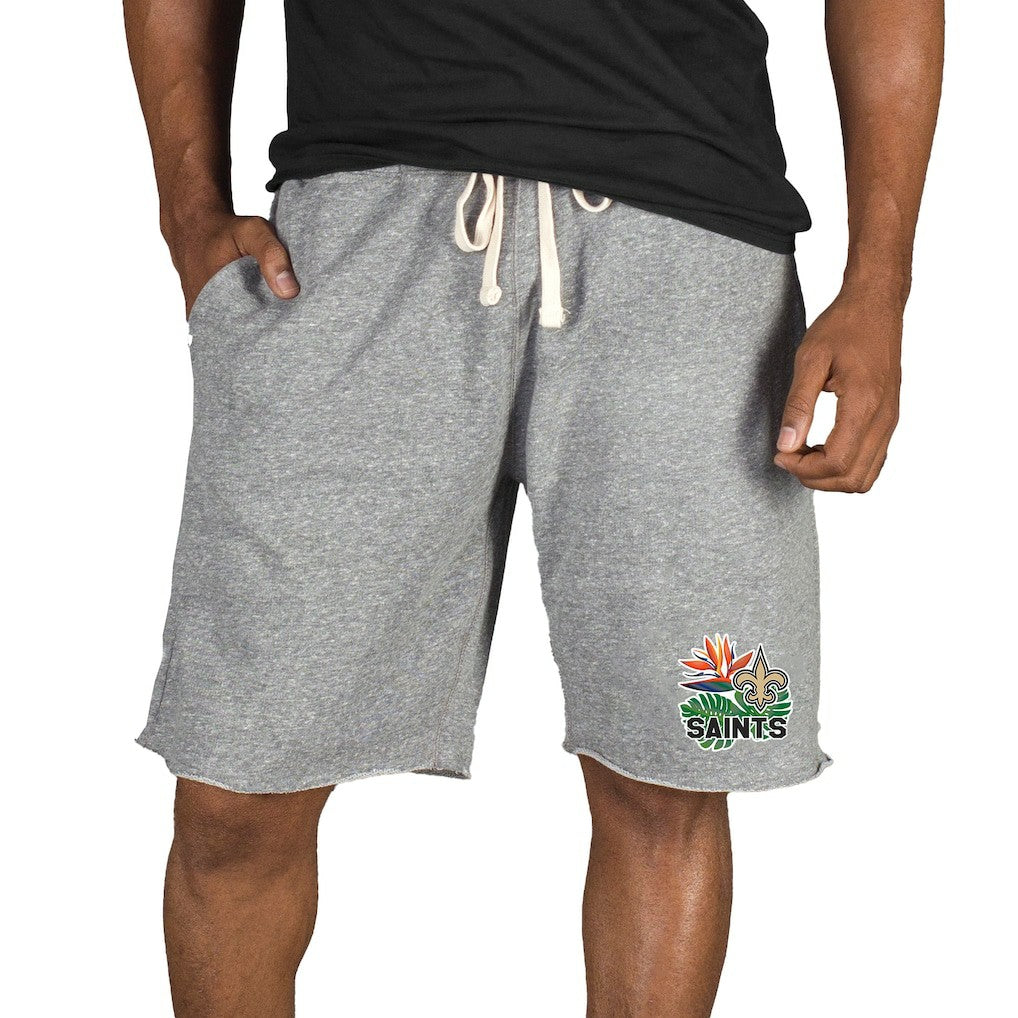 New Orleans Saints Concepts Sport Mainstream Tri-Blend Shorts - Gray - NFL